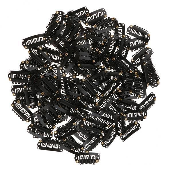 Clips de Metal Sunnimix para Extensiones de Cabello Pelucas 100 Piezas Negro