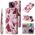 thumbnail image 1 of Compatible with iPhone 14 Premium Vintage PU Leather Magnetic Closure Case with Strap Flip Cover, 1 of 5