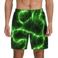 thumbnail image 2 of Picia Green Lightning pattern Mens Swim Trunks with Compression Liner Stretch Beach Shorts Quick Dry with Zipper Pockets No-Chafing Board Shorts-3X-Large, 2 of 9