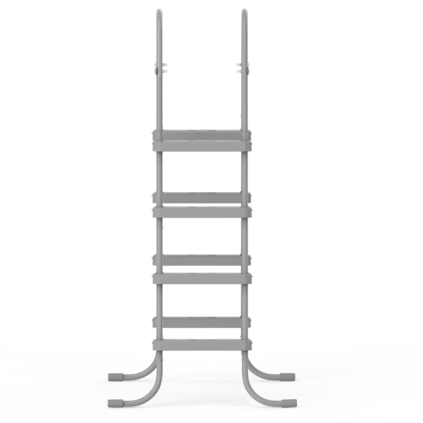 52 Inch 4-Step Gray Iron Pool Ladder, Textured Non-Slip Steps Heavy Duty Swimming Pool Entry Ladder for Above Ground & In-Ground Pools