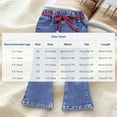 thumbnail image 3 of SERTG Girls Straight Wide Leg Jeans Loose Fit Bow Tie Belt Elastic Waist Kids Spring Summer Casual Long Pants Everyday Trousers(Blue#1,5-6 Years), 3 of 6