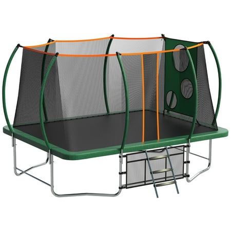 Large Rectangle Trampoline for Kids and Adults, 1600LBS Weight Capacity Recreational Trampoline with Enclosure Net, Basketball Hoop, Segmart Galvanized Heavy Duty Outdoor Trampolines for Patio Garden