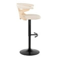thumbnail image 5 of Gardenia Adjustable Bar Stool, Chrome Bar Stools, Bar Chairs, Swivel Bar Stools, Bar Stools Set of 2 (Natural Wood, Cream), 5 of 6