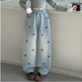 thumbnail image 4 of RUTAYY Toddler Girls Loose Pants Wide Leg Baggy Jeans Elastic Waist Denim Pants Casual Trousers With Pockets Lovely Infants Pants, 4 of 9