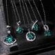 thumbnail image 5 of Collar de diamantes mosán azul y verde de Maldivas Colgante de corazón con cabeza de vaca "Un ciervo tiene tu vaca", 5 of 6