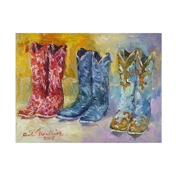 Trademark Fine Art Richard Wallich Cowboy Boots Canvas Wall Art - 35x47