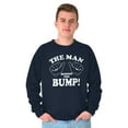 thumbnail image 4 of Man Behind The Bump Baby Announcement Men's Big & Tall Crewneck Sweatshirt Brisco Brands 2X, 4 of 5