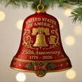 thumbnail image 3 of Deeceymbur United States 250th Anniversary Metal Ornament Commemorative Keepsake Holiday Christmas Tree Decor Patriotic Gift for Home and Travel, 3 of 6