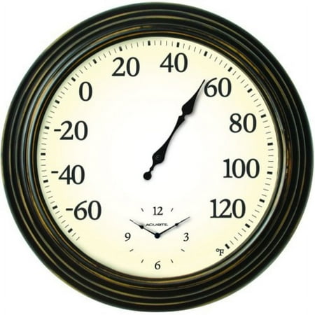 Chaney Instrument 00780A1 Indoor/Outdoor Clock With Thermometer, 16-In.