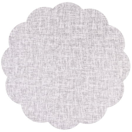 

6pcs Round Lace Placemats PU Heat Insulation Pad Waterproof Oil Proof Mat Table Decoration (Grey)