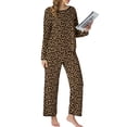 thumbnail image 4 of MINTREUS Pajamas for Women Set 2 Piece Lounge Set Long Sleeve Pjs Long Pants Sleepwear with Pockets, 4 of 9