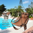 thumbnail image 6 of Bathonly Hammock Chairs, Max 330 lbs, with  Metal Bar, Foot Rest, Side Pouch, Supportive Pillow, Orange, 6 of 12