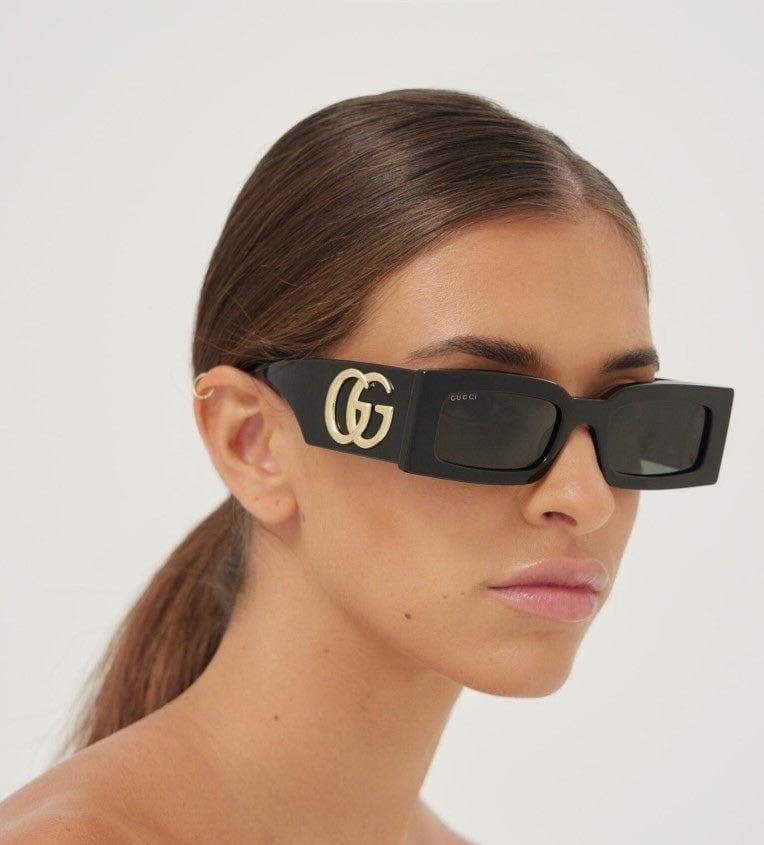 Gucci GG1425S-001 Black square Ladies Sunglasses for Womens