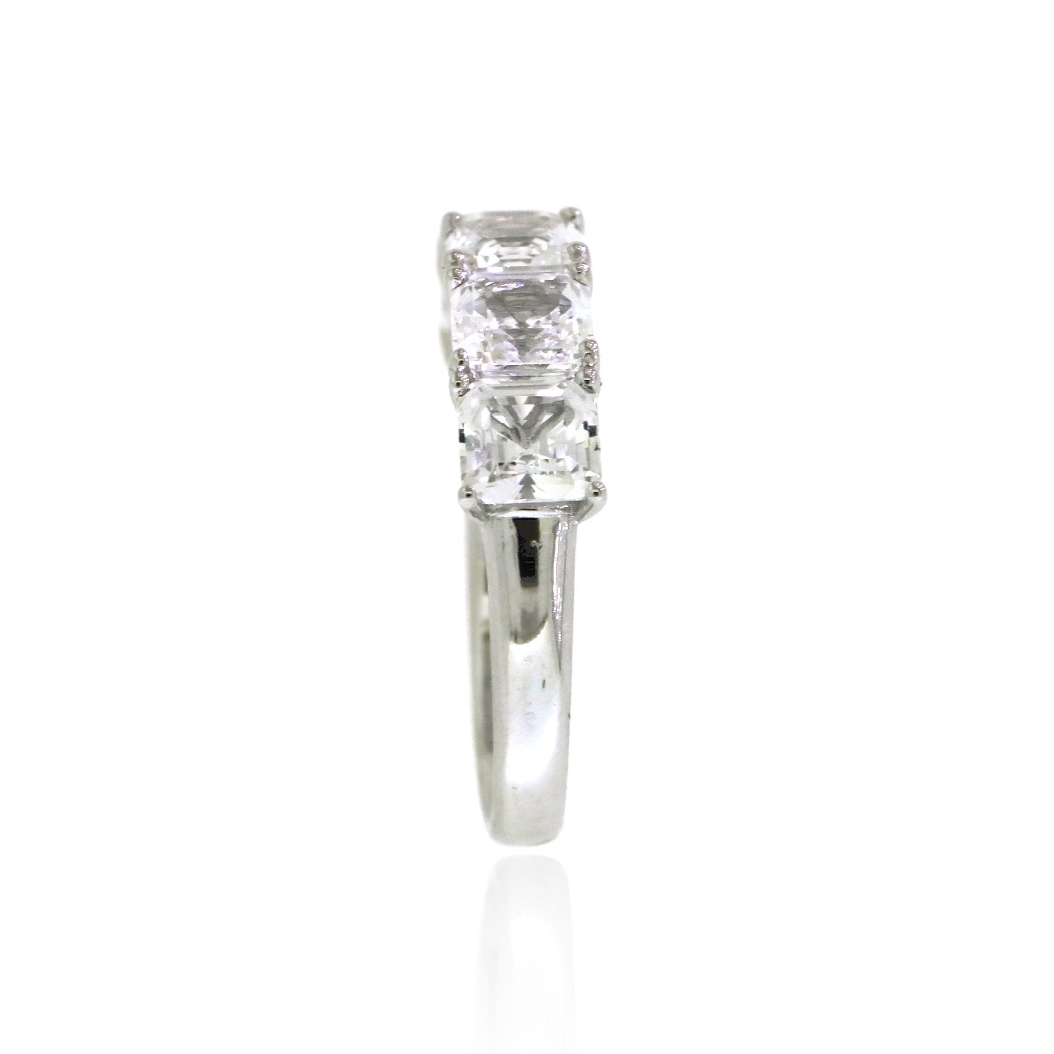 Brilliance 925 Sterling Silver Created White Sapphire Band Ring