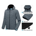 thumbnail image 6 of Little Donkey Andy Men's Lightweight Reversible Polar Fleece Jacket Full Zip Hoodie with Pockets Thermal Outdoor Coat, Stormy Weather Heather XXL, 6 of 7