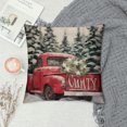 ALEPADNF Farmhouse Christmas Decorative Pillow Cover Red Snow Truck
