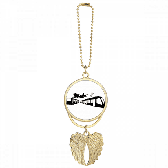 Metro Bus Aircraft Navigation Car Keychain Angel Wing Pendant