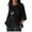 Floral Print-A-Black, variant on Women Oversized Patchwork Shirts 3/4 Sleeve Crewneck Casual T-Shirts Summer Elbow Length Tops with Pocket (2XL, Blue)