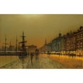 thumbnail image 2 of John Atkinson Grimshaw 24x17 Gold Ornate Framed and Double Matted Museum Art Print Titled - Greenock Harbour at Night (1893), 2 of 4