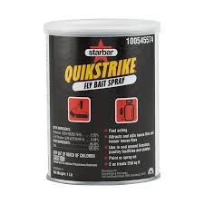 Starbar QuikStrike Fly Bait Spray, 1 lb – Quick-Acting House Fly Killer for Barns, Coops & Stables