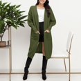 thumbnail image 4 of HCYSFG Womens Solid Color Cardigan Sweater Open Front Long Sleeve Front Pockets Longline Knit Loose Fit Casual Layering Tops, 4 of 7