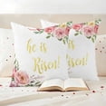 thumbnail image 3 of Outdoor Pillow Covers Spring Watercolor Floral Art Waterproof Pillow Cases 24x24 Set of 2, He Is Risen Throw Pillow Cover Pillowcase for Patio Balcony Couch Garden, 3 of 9