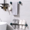 thumbnail image 4 of Toallero largo elegante de color negro y verde para baño con diseño perforado y montaje en pared, 4 of 8