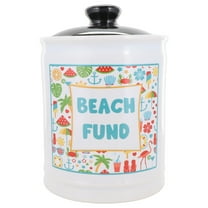 Cottage Creek Beach Ceramic White Piggy Bank