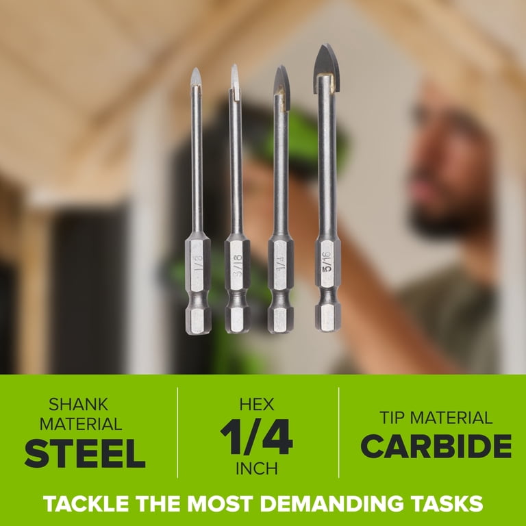 Greenworks 4-Piece Glass and Tile Drill Bit Set photo 2