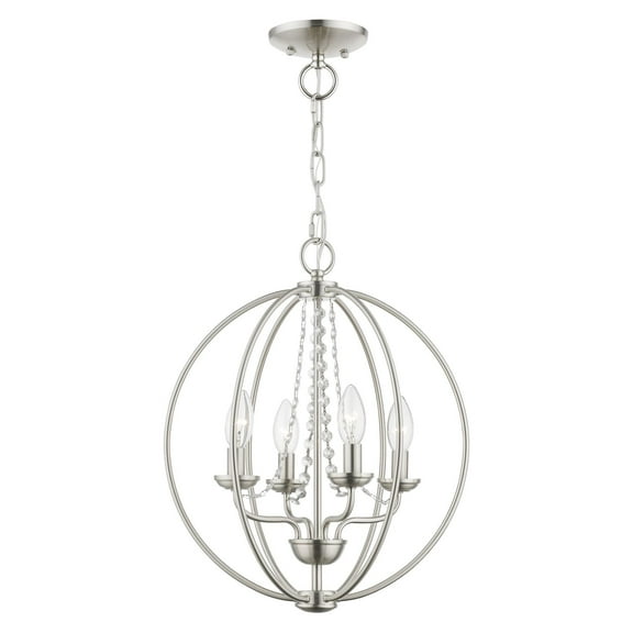 Livex Lighting - Arabella - 4 Light Globe Convertible Chandelier In Shabby Chic