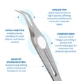 thumbnail image 4 of The Beadsmith Angled Precision Tweezer – Multipurpose Tool w/ Curved Tip & Cushion Grip, 6 Inches, 4 of 8