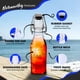 thumbnail image 2 of Botellas de vidrio Nevlers Square con tapa abatible, 250 ml, paquete de 12, 2 of 9