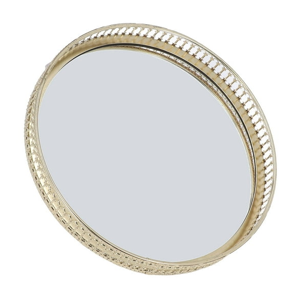 Storage Tray, Compact Size Mirror Tray Geometric Shape Side For Bathroom