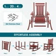 thumbnail image 5 of SERWALL Outdoor Rocking Chair Set of 2, HDPE Patio Rocker for Lawn, Porch, Crimson Red, 5 of 11
