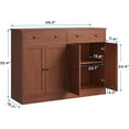 thumbnail image 2 of 49" Brown Buffet Cabinet with Doors & Drawers, Modern Kitchen Storage Sideboard, Coffee Bar Console for Dining Room, Living Room, Entryway, 2 of 13