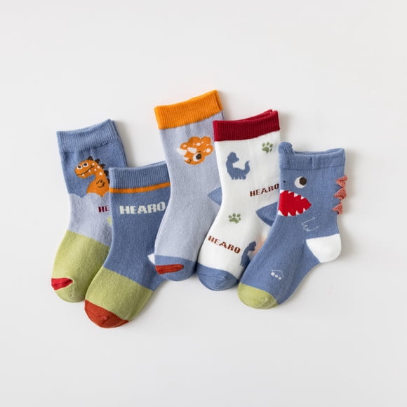 matoen Toddler Baby Boys Children's Cute Colorful Dinosaur Pattern Non-slip Breathable Cotton Middle Sox