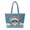 Christmas Cat Blue, variant on Cute Santa Print Quilted Tote Bag, Large Capacity Lightweight Shoulder Bag for Tablet Laptops Journals, Water Resistant Casual Handbag for Holiday Shopping Travel