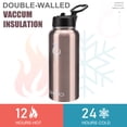 thumbnail image 5 of Opard Stainless Steel Water Bottle, 32 oz Vacuum Insulated Double Walled Leak Proof Sports Water Bottle with Straw for Gym Travel Camping Rose Gold Gradient, 5 of 6