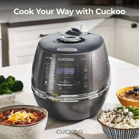 CUCKOO ELECTRONICS - Cuckoo 6 Cup Multifunctional Induction Heating Pressure Rice Cooker & Warmer CRP-DHSR0609FD - Dark Gray