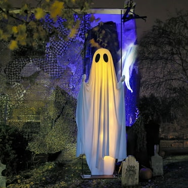 Halloween Ghost Swing Decor With Remote Lights - 2 Pcs Outdoor Hanging Decorations