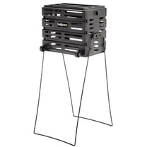 Tourna Ballport Deluxe Tennis Ball Hopper Pickup with Wheels, Black