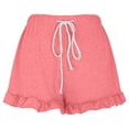 thumbnail image 5 of Levmjia Womens Shorts High Waist Casual Polyester Wide Leg Breathable Comfortable Drawstring Lace Trim Summer Beach Yoga Lounge Versatile Solid Color Plus Size, 5 of 6