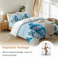 thumbnail image 7 of Cute Snowman Bedding Duvet Cover Set Twin Size 4 Pieces Blue Christmas Snowing Snowflake Ball Bedding Set with Zipper Closure, 1 Comforter Cover 68x86 Inches 1 Flat Sheet & 2 Pillow Cases, 7 of 7