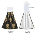 thumbnail image 3 of Haosy 2 Pack Kitchen Wash Cloths with Hanging Loops Absorbent Absorbent Quick Drying Hand Towels, Gold Skull, 3 of 7