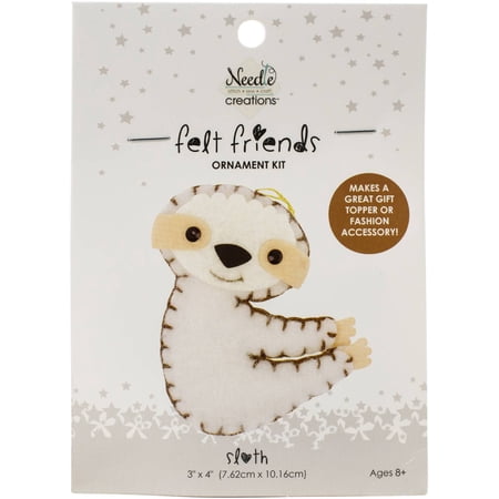 UPC: 0699919301522 | Fabric Editions Needle Creations Felt Ornament Kit -Sloth