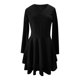 thumbnail image 4 of Vestido de manga larga con volantes y cuello en V sexy de color sólido a la moda para mujer Fridja NMB3389, 4 of 4