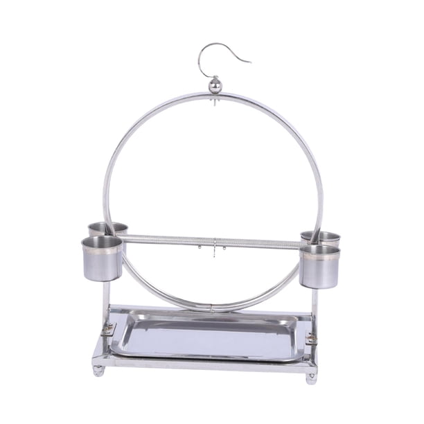 Soporte para percha de escritorio para pájaros, bandeja extraíble, fácil de limpiar, jaula para pájaros, perca, juguete de actividad, soporte para