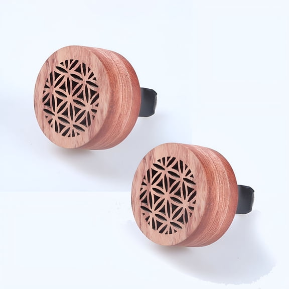 HIBIBUD Essential Oil Car Diffuser, 2 PCS Car Aromatherapy Wood Diffuser with Vent Clip