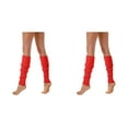 thumbnail image 1 of YDLCAFD 80S 90S Leg Warmers for Women Neon Ribbed Leg Socks Stylish Accessories Colorful Fluorescent Wool Knitted Sock Sleeves 2Pcs, 1 of 4
