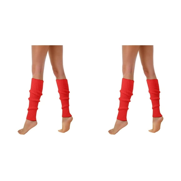(2-Pack) Kcodviy 80S 90S Leg Warmers Cute Socks for Women for Women Neon Ribbed Heated Socks for Men Leg Socks Stylish Accessories Sock Organizer Colorful Fluorescent Wool Knitted Sock Sleeves